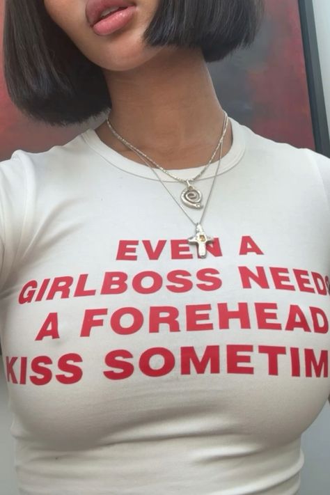 Even a Girlboss Needs a forehead Kiss Baby Tee 💋