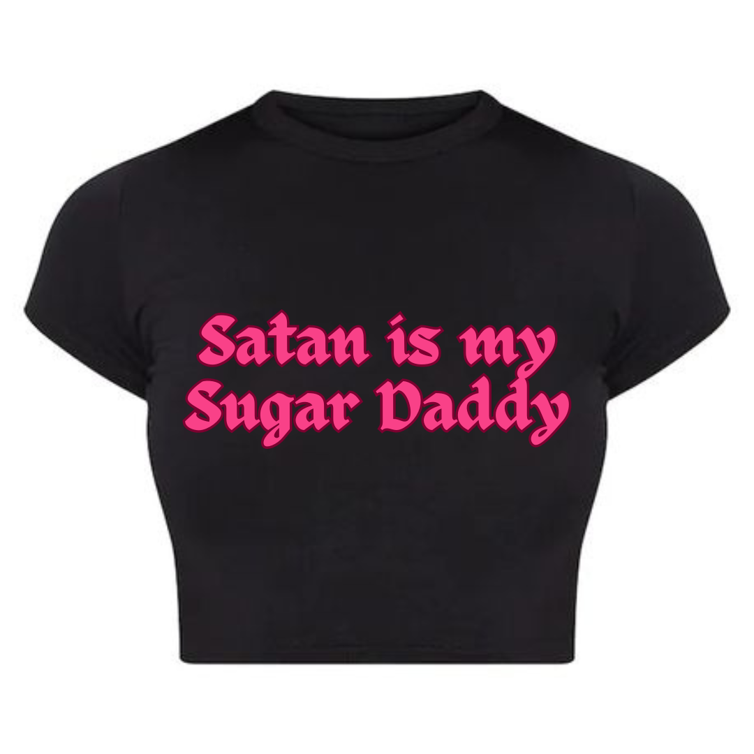 Satan Is My Sugar Daddy Baby Tee