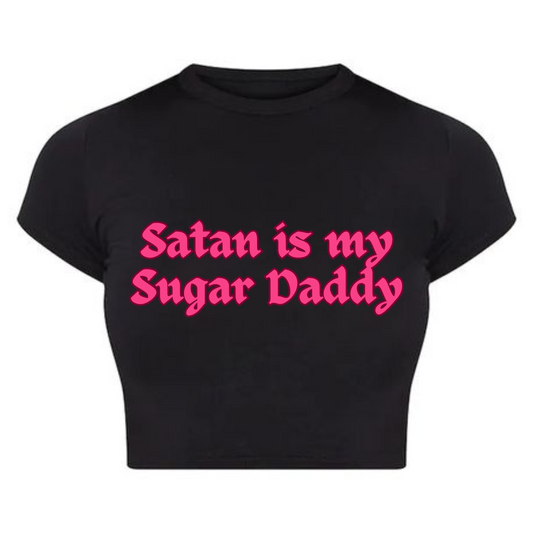 Satan Is My Sugar Daddy Baby Tee